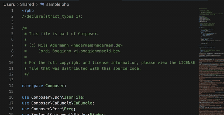 Web shell PHP dengan kode yang diobfusikasi dan disamarkan sebagai file Composer